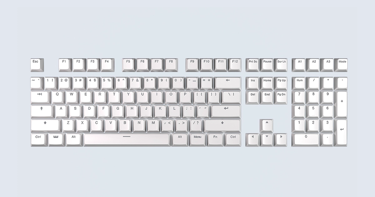 Wooting キーボード 本体 ダブルショットPBT 白 Wooting Double Shot PBT Backlit Keycap Set - Just White